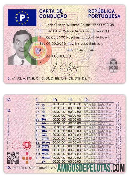 Carta de Condução Portuguesa modelo